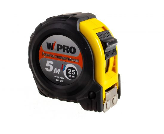 Рулетка WIPRO 5 м*25 мм, АБС-пластик + магнитный упор + резина, толщина 0.115 мм 06-05 – изображение 2