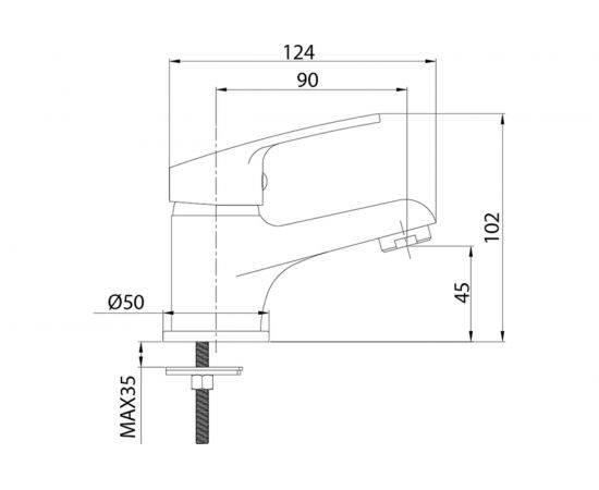 Смеситель для умывальника Milardo Simp SIMSB00M01 – изображение 3