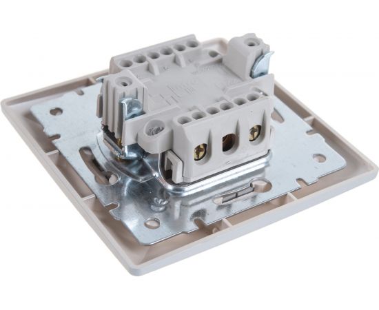 Двойной выключатель с подсветкой, Intro 410503 10А, 250В, СУ, Solo, алюминий Б0043293 – изображение 3