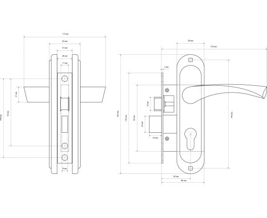 Врезной замок Стандарт с/руч 103/50 AB старая бронза 4 843 – изображение 4