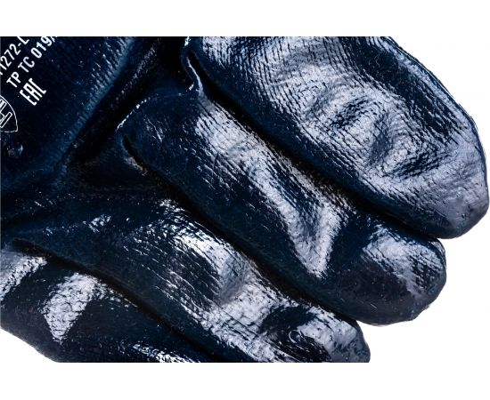 Перчатки "МАСТЕР" рабочие с манжетой с нитриловым покрытием (р. L 9) Зубр 11272-L – изображение 5