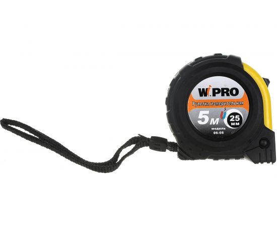 Рулетка WIPRO 5 м*25 мм, АБС-пластик + магнитный упор + резина, толщина 0.115 мм 06-05 – изображение 5
