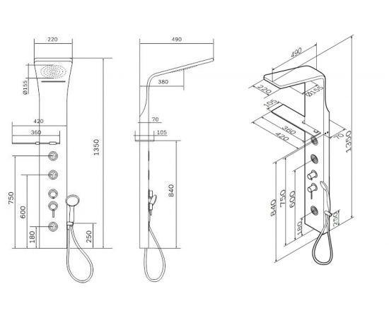 Гидромассажная панель AM.PM Joy W85P-2-136AW – изображение 7