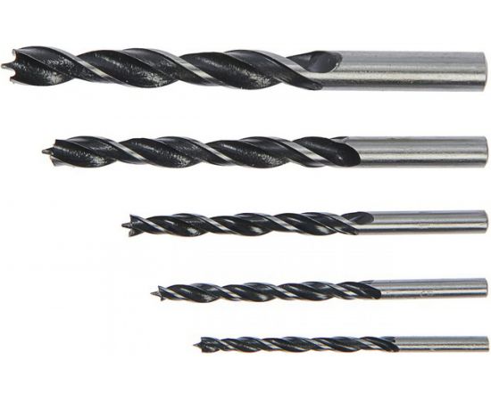Набор сверл по дереву (5 шт; 4, 5, 6, 8, 10 мм; цилиндрический хвостовик) TUNDRA 1119704 