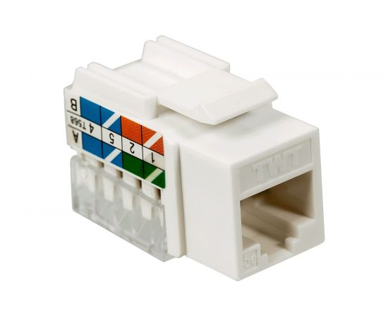 Модуль TWT Keystone RJ45, Cat.5E, UTP, 90 градусов, белый TWT-OK45UTP/5E-WH 