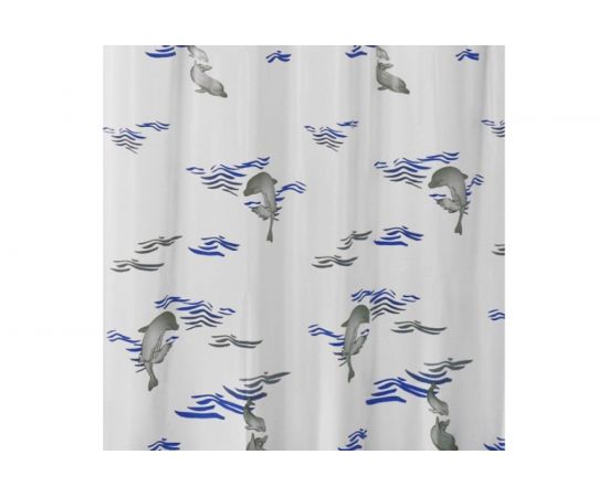 Штора для ванных комнат RIDDER Delphin синий/голубой, 180х200, Aqm 130303 