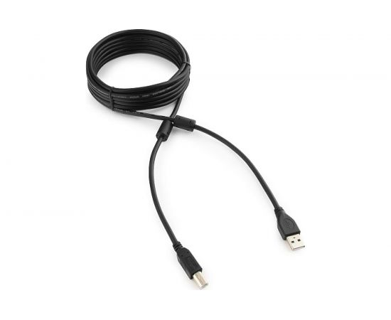 Кабель Cablexpert USB 2.0 Pro, AM/BM, 4.5 м, экранированный, 2 ферритовых кольца, черный, пакет CCF2-USB2-AMBM-15 