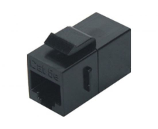 Проходной адаптер RJ-45(8P8C) Hyperline CA2-KJ-C5E-BK (coupler), формата Keystone Jack, 444914 