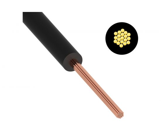 Провод ПуГВ, ПВ-3 ККЗ 0,5 кв.мм 1000 м черный ГОСТ 01-8615-5 