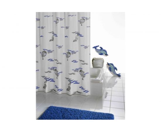 Штора для ванных комнат RIDDER Delphin синий/голубой, 180х200, Aqm 130303 – изображение 2