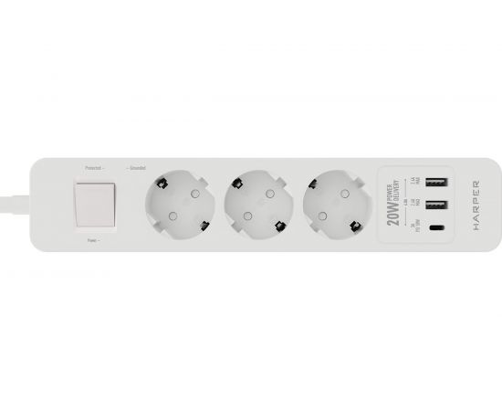 Удлинитель с USB зарядкой HARPER UCH-350 White PD3.0 H00002822 – изображение 2