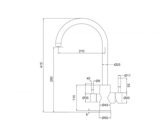Смеситель для кухни Olives с каналом для питьевой нержавеющая сталь BALEAR 13445BL – изображение 2