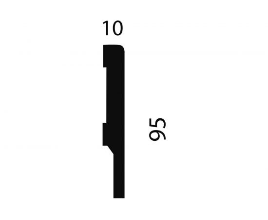 Плинтус COSCA DECOR AP73 под покраску, белый, 95x10x2400 мм, МДФ СПБ098261 – изображение 2