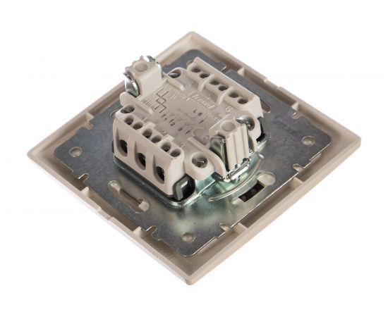 Тройной выключатель Lezard MIRA, жемчужно-белый перламутр, со вставкой, 701-3030-109 – изображение 2