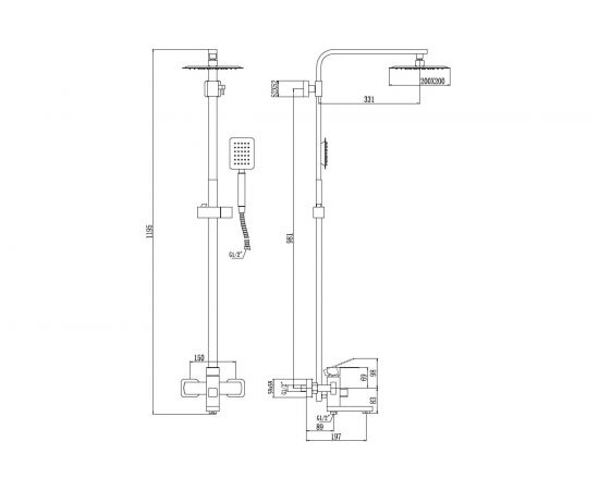 Душевая стойка Savol сатин S-SUS5001 23225 – изображение 2
