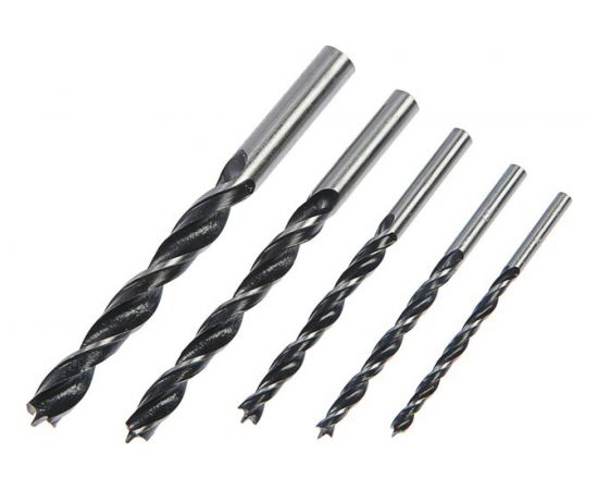 Набор сверл по дереву (5 шт; 4, 5, 6, 8, 10 мм; цилиндрический хвостовик) TUNDRA 1119704 – изображение 2