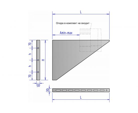 Треугольный кронштейн ФЕНИКС ДЫМОХОДЫ пара для опоры 430 1.5, L350 000001810 – изображение 3