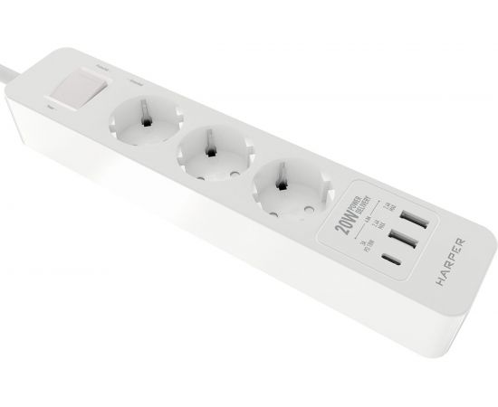 Удлинитель с USB зарядкой HARPER UCH-350 White PD3.0 H00002822 – изображение 3