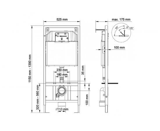Инсталляция для скрытого монтажа унитаза BERGES NOVUM кнопка L5 Soft Touch черная 040215 – изображение 3
