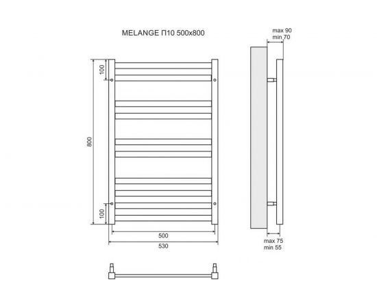 Электрический полотенцесушитель Lemark Melange 500x800, левый/правый, белый П10 LM49810EW – изображение 5