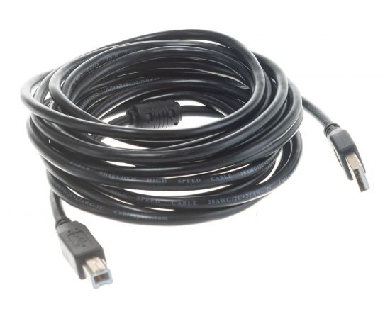 Кабель Cablexpert USB 2.0 Pro, AM/BM, 4.5 м, экранированный, 2 ферритовых кольца, черный, пакет CCF2-USB2-AMBM-15 – изображение 5