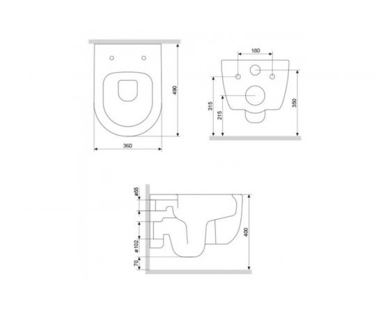 Подвесной унитаз Damixa Sirius безободковый, с сиденьем микролифт DX86C1700SC – изображение 6