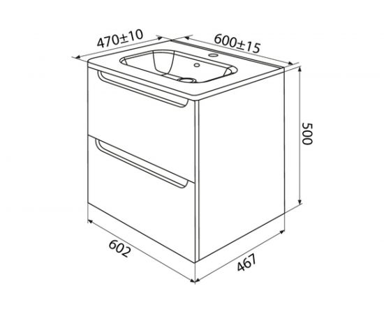 Тумба с умывальником IDDIS Edifice подвесная, 60 см, белая EDI60W0i95K – изображение 7