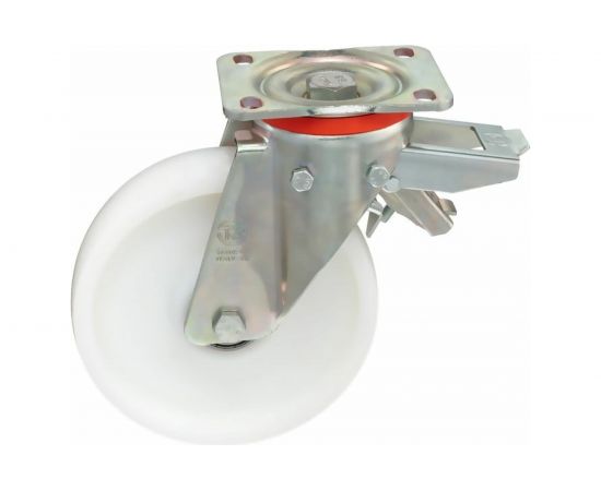 Колесо с вращающейся опорой, пластиной крепления и задним тормозом (200 мм; 750 кг) Tellure rota 686956 – изображение 8