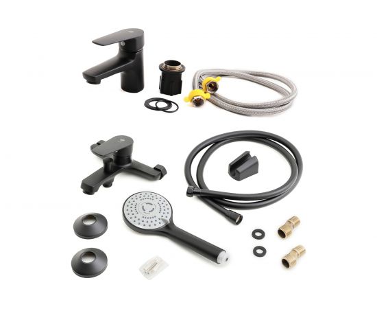 Набор смесителей Orange Loop черный матовый, с душевыми аксессуарами M26-311b – изображение 8