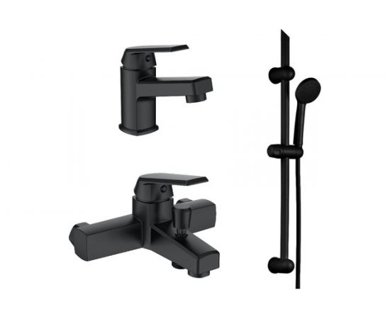 Комплект смесителей с душевым гарнитуром OneLife черный матовый P02-511b – изображение 9