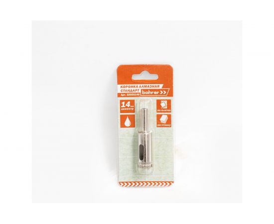 Коронка алмазная по стеклу и кафелю 14 мм Bohrer 32050140 