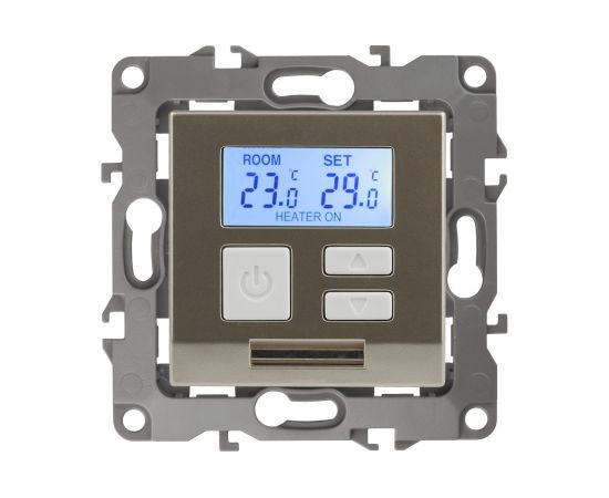 Терморегулятор универсальный 230В, Imax16А, IP20, шампань ЭРА 12-4111-04 Б0031274 