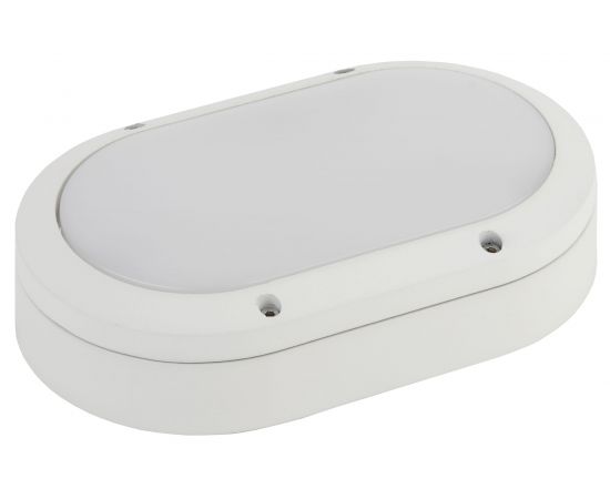 Светильник ЭРА SPB-7-12-O, Светодиодный, антивандал, IP65, 12Вт, 1140лм, 5000К, 220x135x65 мм, ОВАЛ, Б0030242 