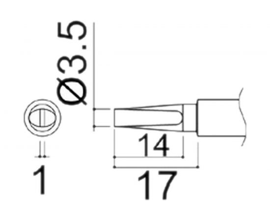 Сменная головка 3.5 мм для паяльников PRESTO 984/985 HAKKO 980-T-D 