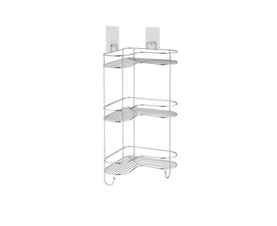 Полка Kleber угловая трехъярусная на силиконовом креплении LITE KLE-LT056 