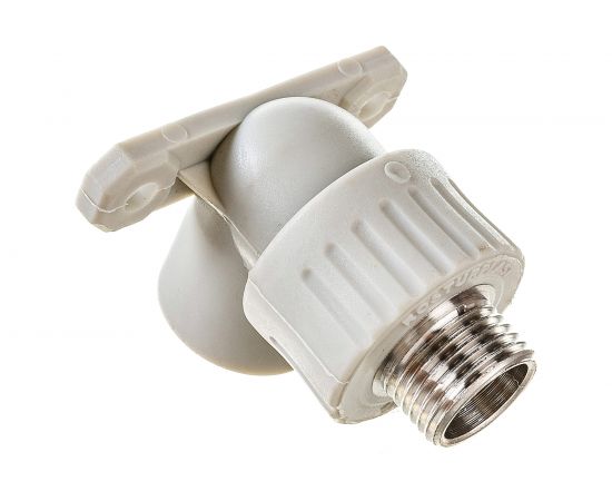 Угольник с креплением RTP PN25 комбинированный, наружная резьба D20х1/2 мм, серый 11056 