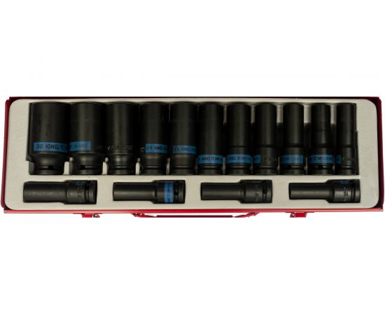 Набор ударных глубоких торцевых головок KING TONY 1/2 шестигранные 10-32 мм 15 шт 4415MP03 