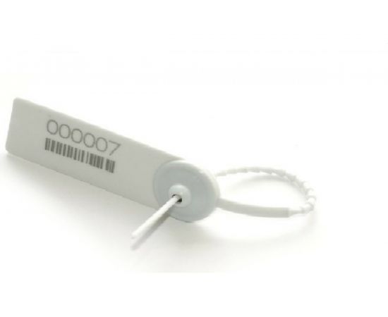 Номерная пластиковая пломба ООО Пломба.Ру D 2 мм. L 67 мм. Цвет белый 100 шт. в упаковке КПП-3-0405 