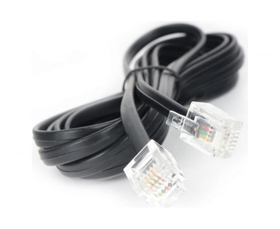 Телефонный кабель аппарат-розетка Cablexpert 2 м черный TC6P4C-2M-BK 