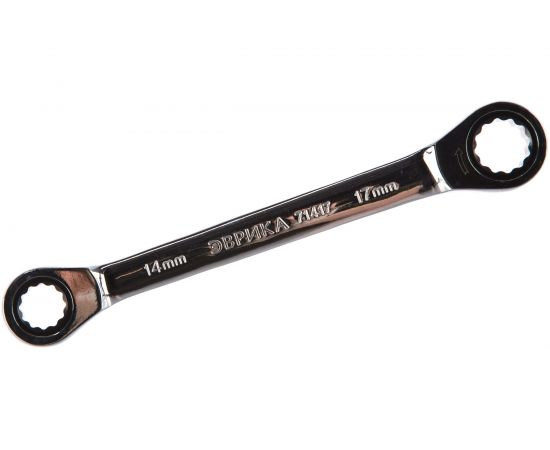 Накидной трещоточный ключ 14х17мм на держателе ЭВРИКА ER-71417H 