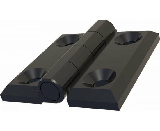 Накладная петля ТРИЗАМ ПН4040.1.5.4 (40х40 мм; металл; черная; 180 градусов; 4 отверстия под винт М5) TRZ0092 