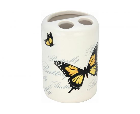 Держатель для зубных щеток Рыжий кот Бабочки керамика TBH-FLY 002793 