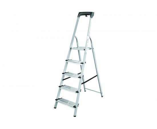 Стальная стремянка с алюминиевыми ступенями 130 мм и органайзером Новая Высота 1x5 1138105 
