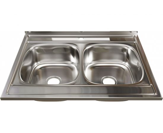 Мойка mixline 60х80х18 см, 0.6, 2 чаши, выпуск 3 1/2, с сифоном 528171 