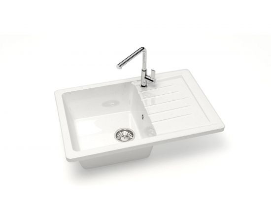 Кухонная мойка GLANZ цвет: белый J-016-31 – изображение 2
