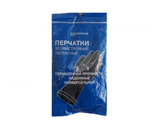 Хозяйственные латексные перчатки UNITRAUM черные, ��. S/7 UN-WJID6007 – изображение 2
