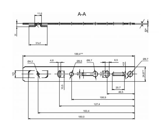 Анкерная пластина КРЕП-КОМП KBE 70 190x25 1 шт. апKBE190/70мф – изображение 2