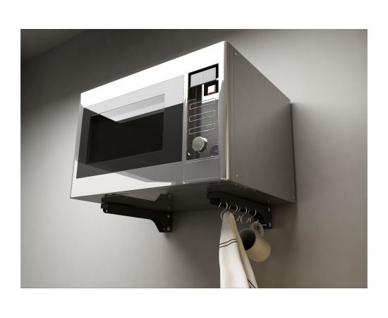 Черный кронштейн для СВЧ печи EMBODIMENT толщина 1.2 мм EMB-MW-S-B – изображение 2