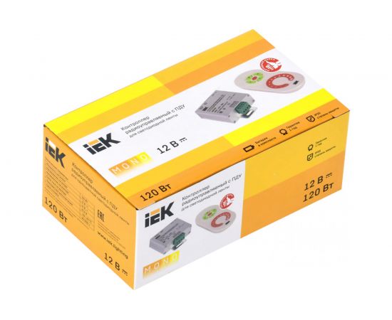 Контроллер с ПДУ IEK радио, MONO, 1 канал, 12В, 10А, 120Вт, белый LSC1-MONO-120-RF-20-12-W – изображение 2