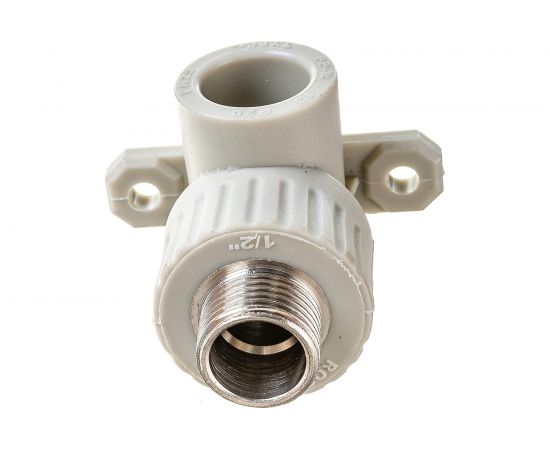 Угольник с креплением RTP PN25 комбинированный, наружная резьба D20х1/2 мм, серый 11056 – изображение 3